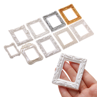 2Pcs 1/12 Mini Resin Photo Frame Dollhouse Miniature Accessories Simulation Furniture Model Toy For Children Doll House Decor