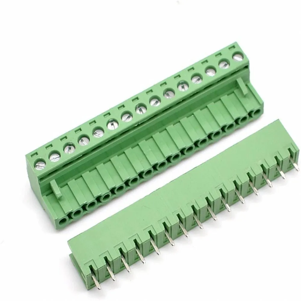 100PCS Pitch 5.08mm Terminal Block Connector 2EDG 5.08mm 2-12 Pin Pcb Screw Connector Terminal Block KF2EDG Socket PCB Screw