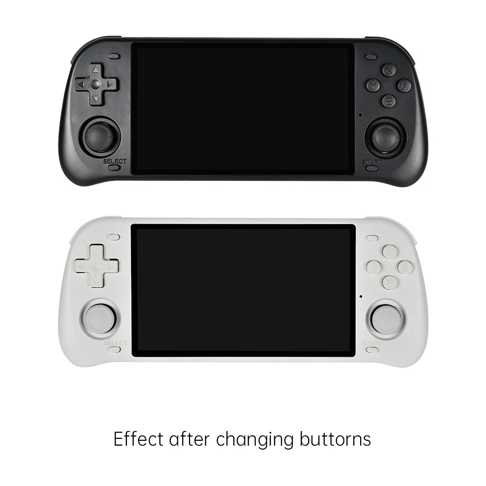 FOR Powkiddy Rgb10 Max2 Handheld Game Console Pure White Black Button Game Accessories Spare Parts MAX2 IPS Screen