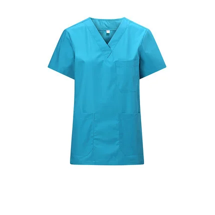 Uniforme feminino de algodão respirável, camisa para laboratório e pet shop, logotipo personalizado, novo, moda