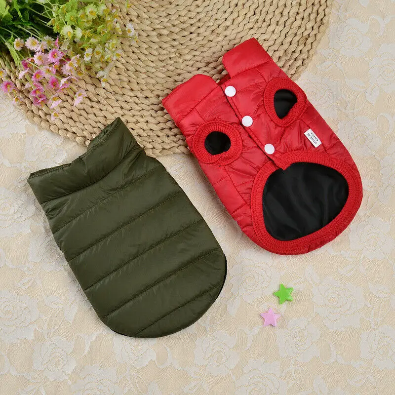 Pet Dog Padded Vest Jacket Warm Clothes Puppy Pet Clothes Winter Sleeveless Coat Clothing For Dogs Costume Vest Apparel