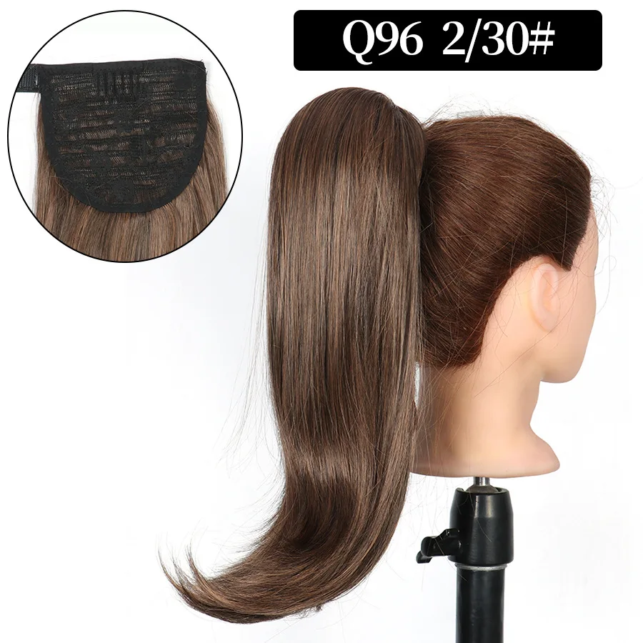 AOSIWIG European and American Fashion Velcro Synthetic Wig Bandage Straight Hair Slightly Alice Ponytail