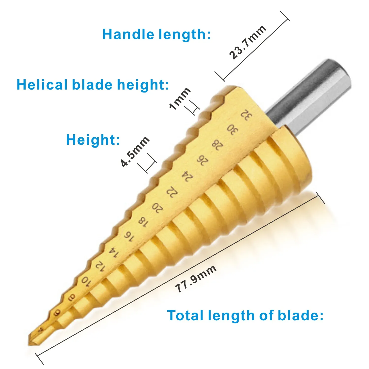 4-12/20/32Mm HSS Thẳng Rãnh Bước Mũi Titan Gỗ Phủ Lỗ Kim Loại Dao Cắt khoan Khoan Dụng Cụ Điện