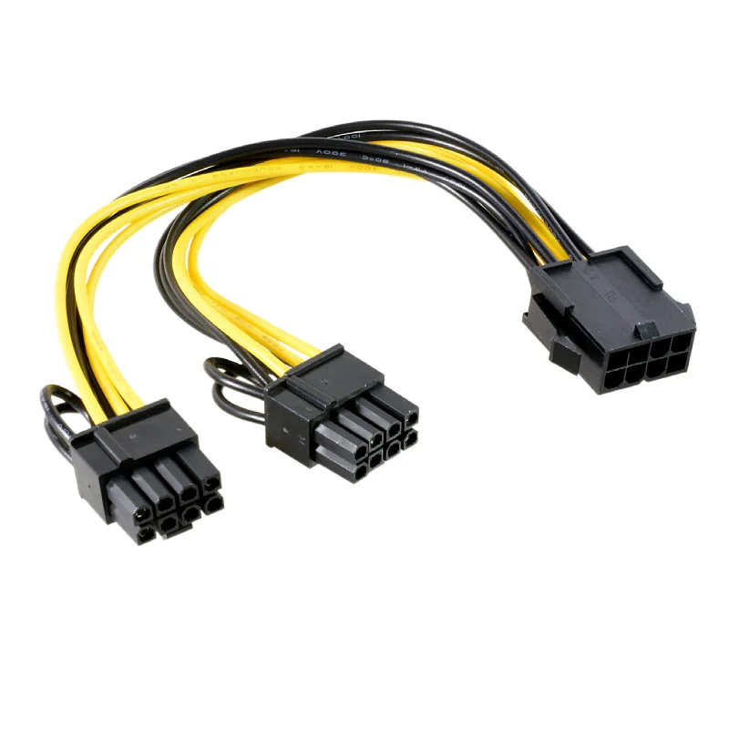 Carte graphique 8 broches à 2x8 broches (6 + 2), pour miner Molex, PCI E à 2 x PCIe 8 (6 + 2), PCI-e, séparateur VGA, câble d'alimentation