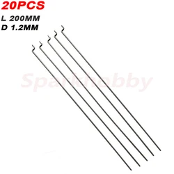 20Pcs Sparkhobby Z-Type Stuurinrichting Hendel Diameter 1.2Mm Lengte 20Cm Rvs Trekstang Servo hendel Voor Rc Vliegtuig Deel