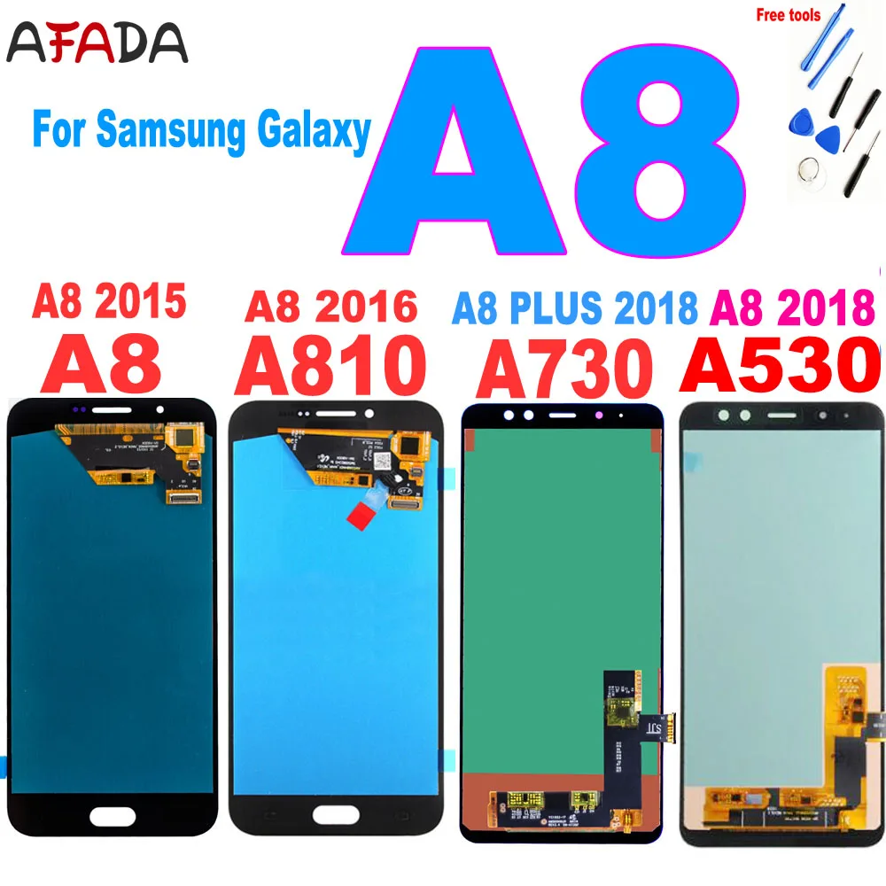 

AAA+ For Samsung A8 2015 2016 A800 Lcd Display A8000 LCD A8100 A810 Display A8 Plus A8+ 2018 A730 LCD Touch A530 A530F Screen