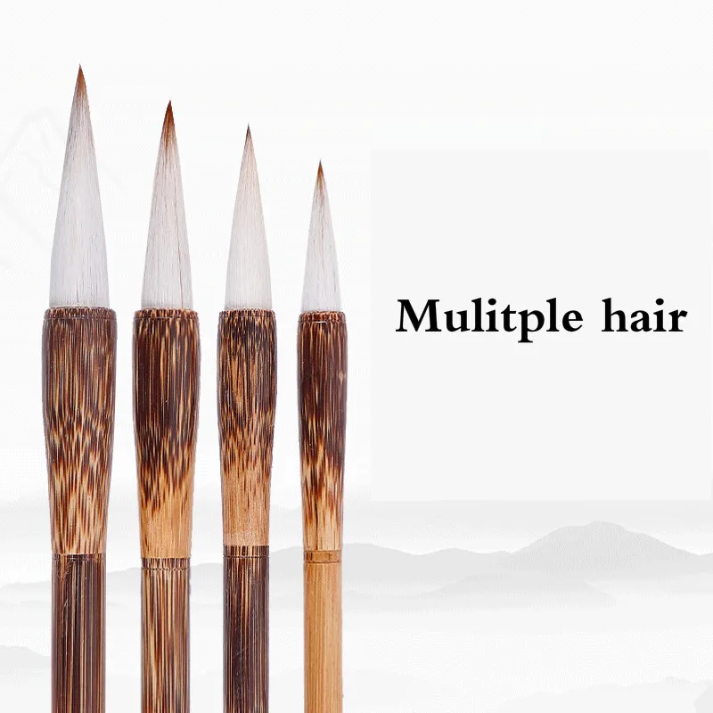 4pcs/set Chinese Calligraphy Pen Chinese Painting Brush Set Multiple Hair Brush Pen for Calligraphy Painting Practice Caligrafia