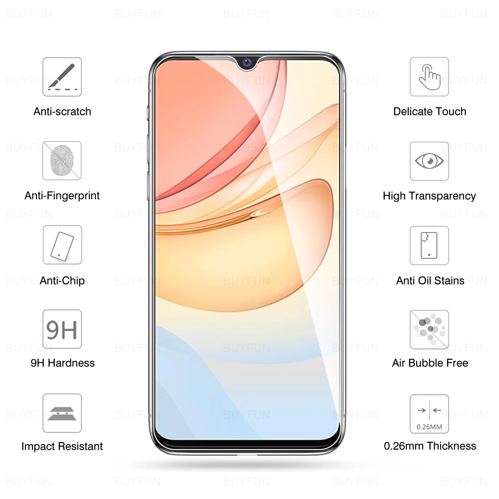 2 шт. Защитная пленка для экрана из закаленного стекла для Vivo Y53S Y53 Защитная пленка с полным покрытием на Vivo Y 53 S HD 9H Glas 6,58 дюйма