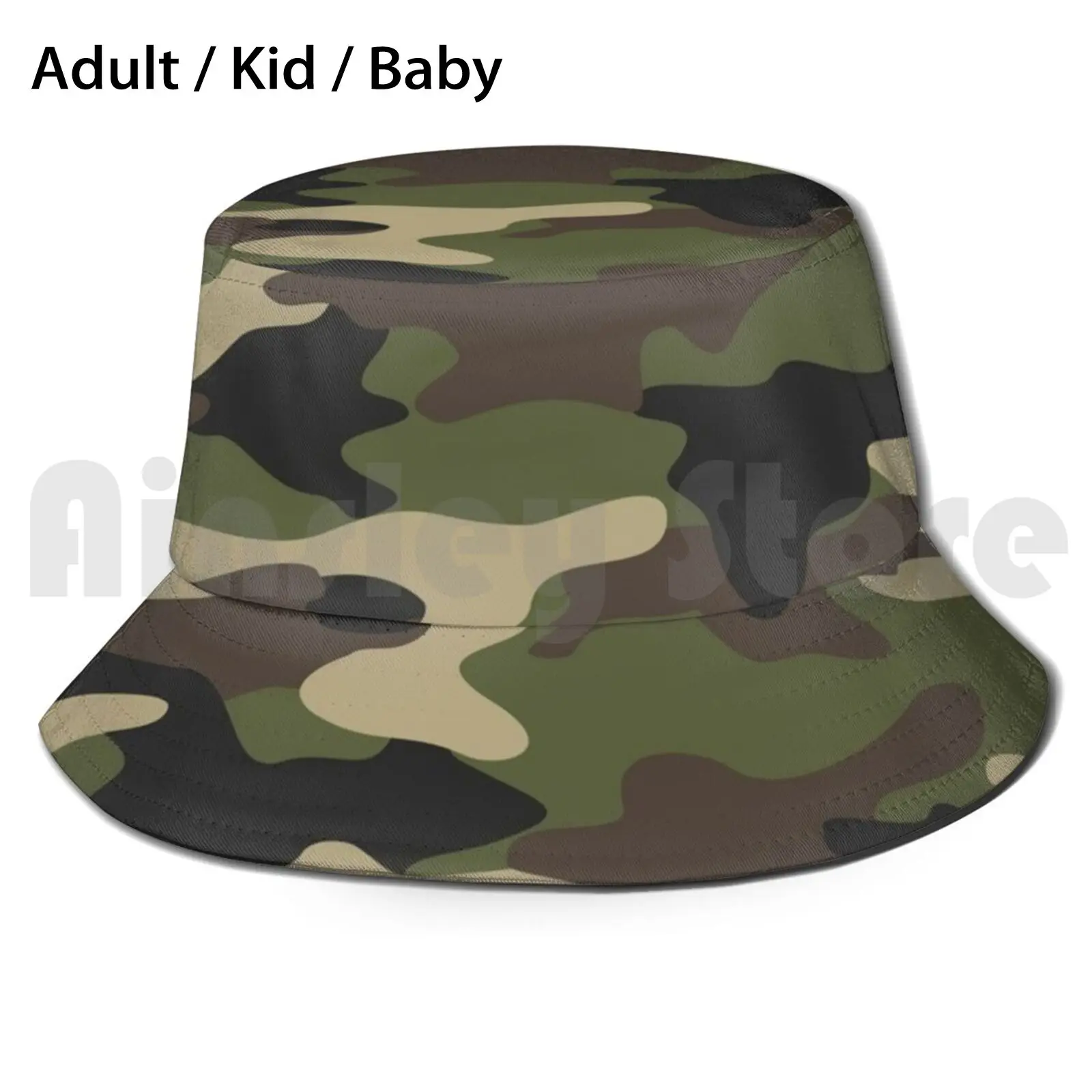 Camo Bucket Hat Adult kid baby Beach Sun Hats Camouflage Camouflage Pattern Camo Pattern Paintball Aruba Tactical Blotchy