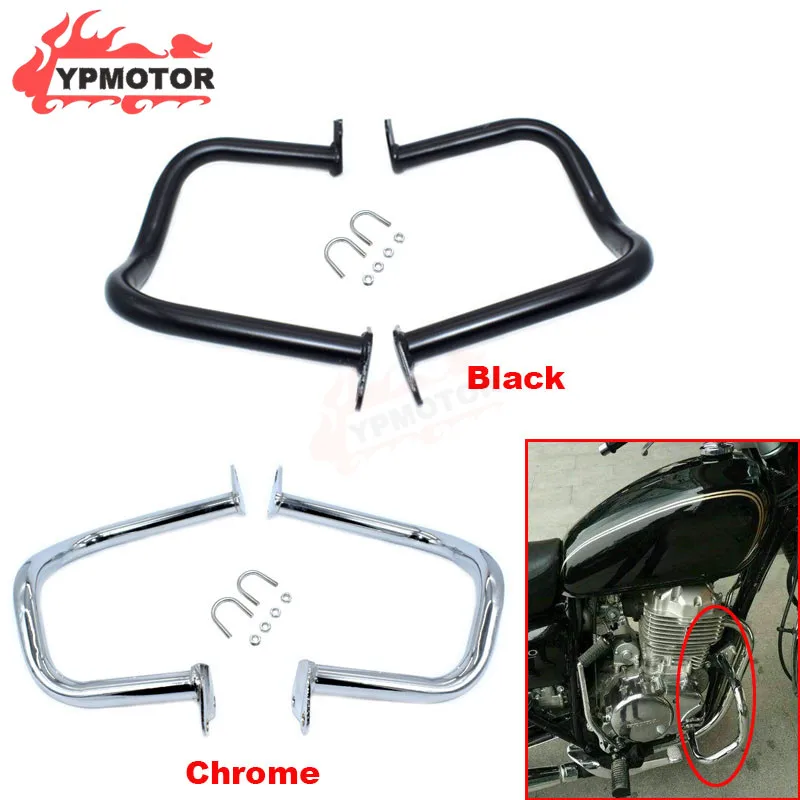 

CB400 SS 94-04 Street Bike Chrome/Black Engine Guard Crash Bar Protection Bumper For Honda CB400SS 1994-2004 1995 1996 1997 1998