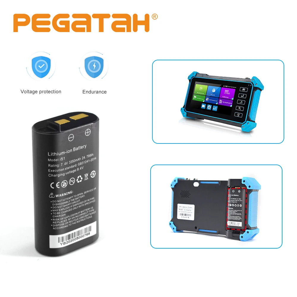 

IPC-5100C/5200C Battery 7.4V 3350mAh Lithium Ion Polymer Battery for IP Camera CCTV Tester Monitor camera tester