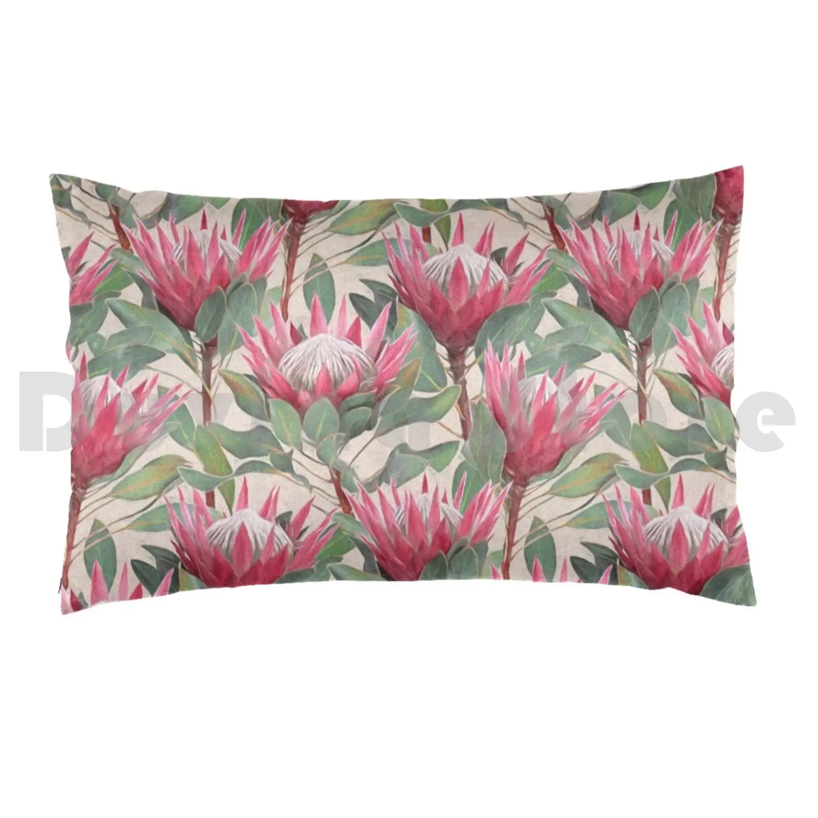 Pillow Case Painted King Proteas On Cream 2448 Protea King Proteas Floral Flower Pattern Painted