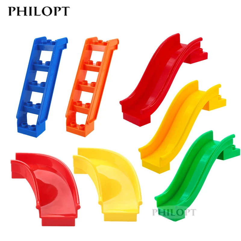 Big Building Blocks Pipeline Playground  Parts Slide Ladder Gear Swing Compatible Bricks Baby Assemble Interactive Toys Gift