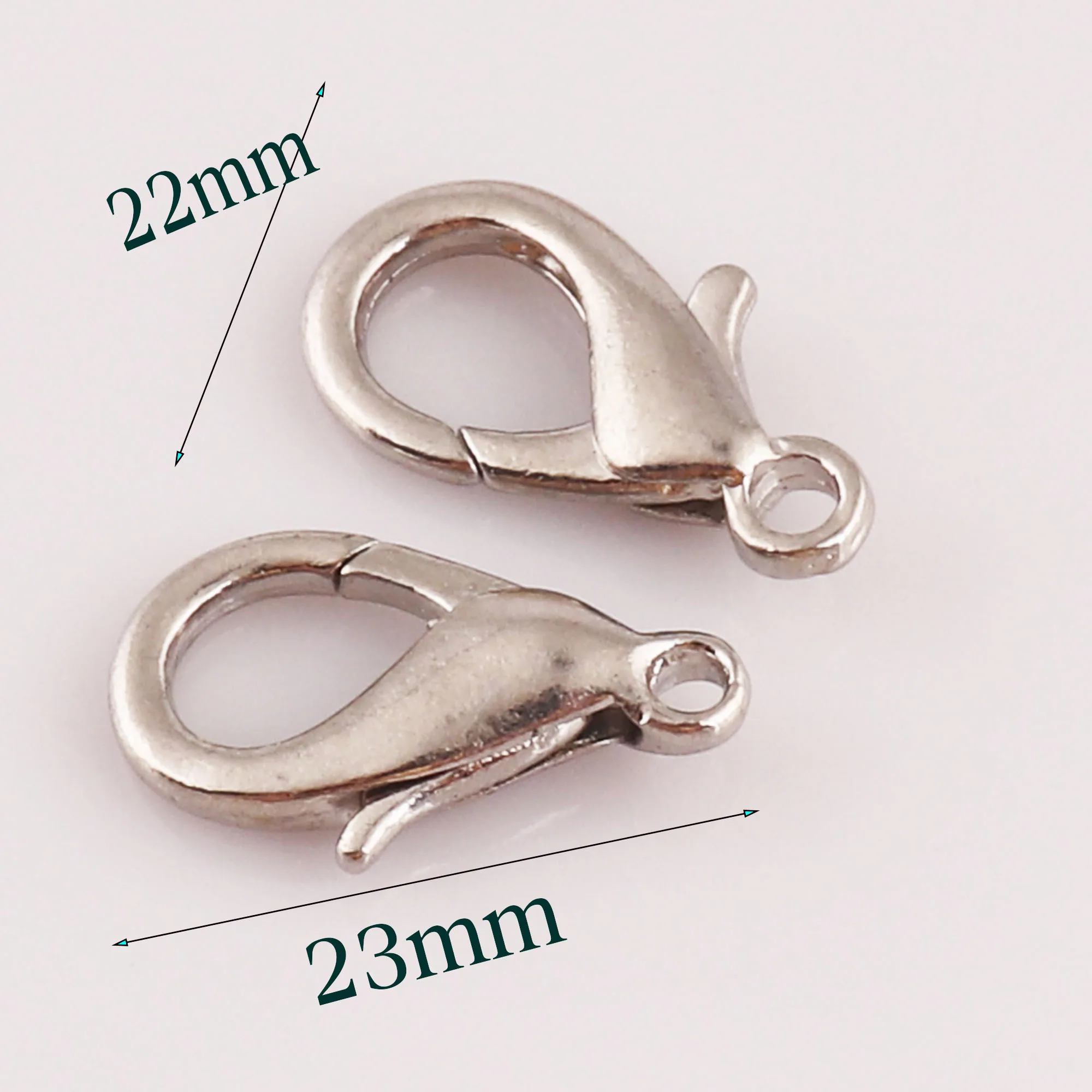 

30 Pcs silver Lobster Clasps 22mmx23mm parrot clasp Snap,Jewelry findings purse clip findings key chain supplies