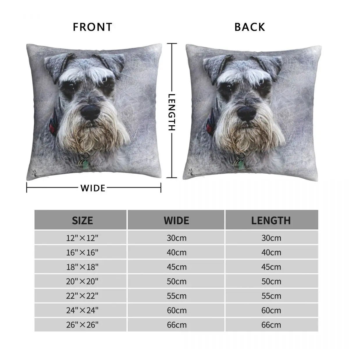 Serious Schnauzer Pillowcase Polyester Linen Velvet Pattern Zip Decorative Sofa Seater Cushion Case