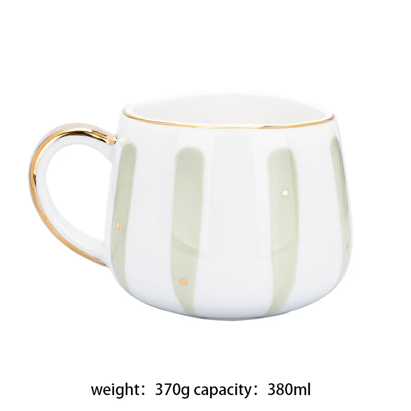 Nordic Creative Ceramic Coffee Cup Home Water Milk Mark Mug Gold Inlaid Couple Holiday Birthday Gift Coffee Mug