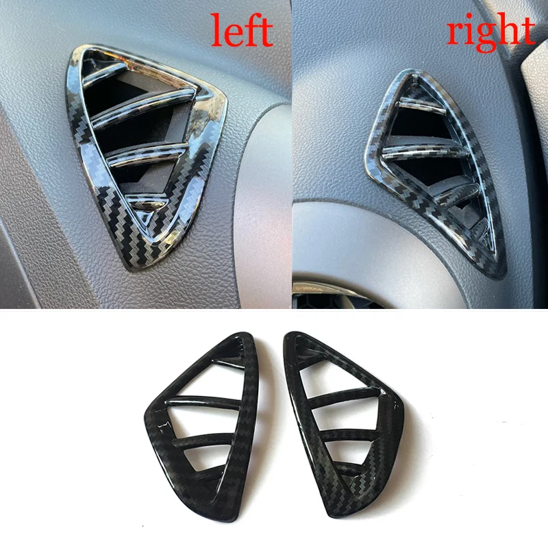 For Renault Captur 2013 2014 15 2016 ABS Carbon fibre Glossy Upper Air Condition Vent Outlet Cover Trim Car Styling Accessories