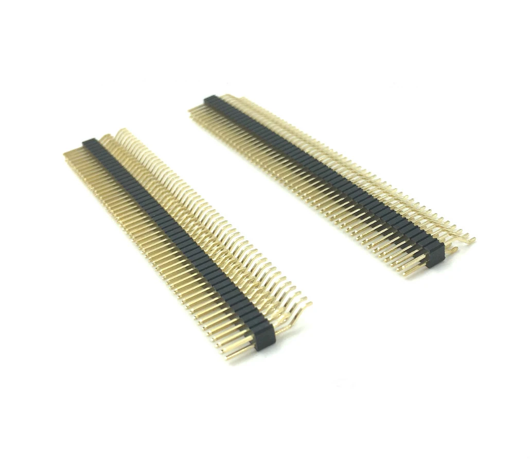 5pcs 1.27/2.0/2.54mm Right Angle SMT Single/Double Row SMD Surface Mount Gold-plate Rohs Breakable PCB Connector Male Pin Header