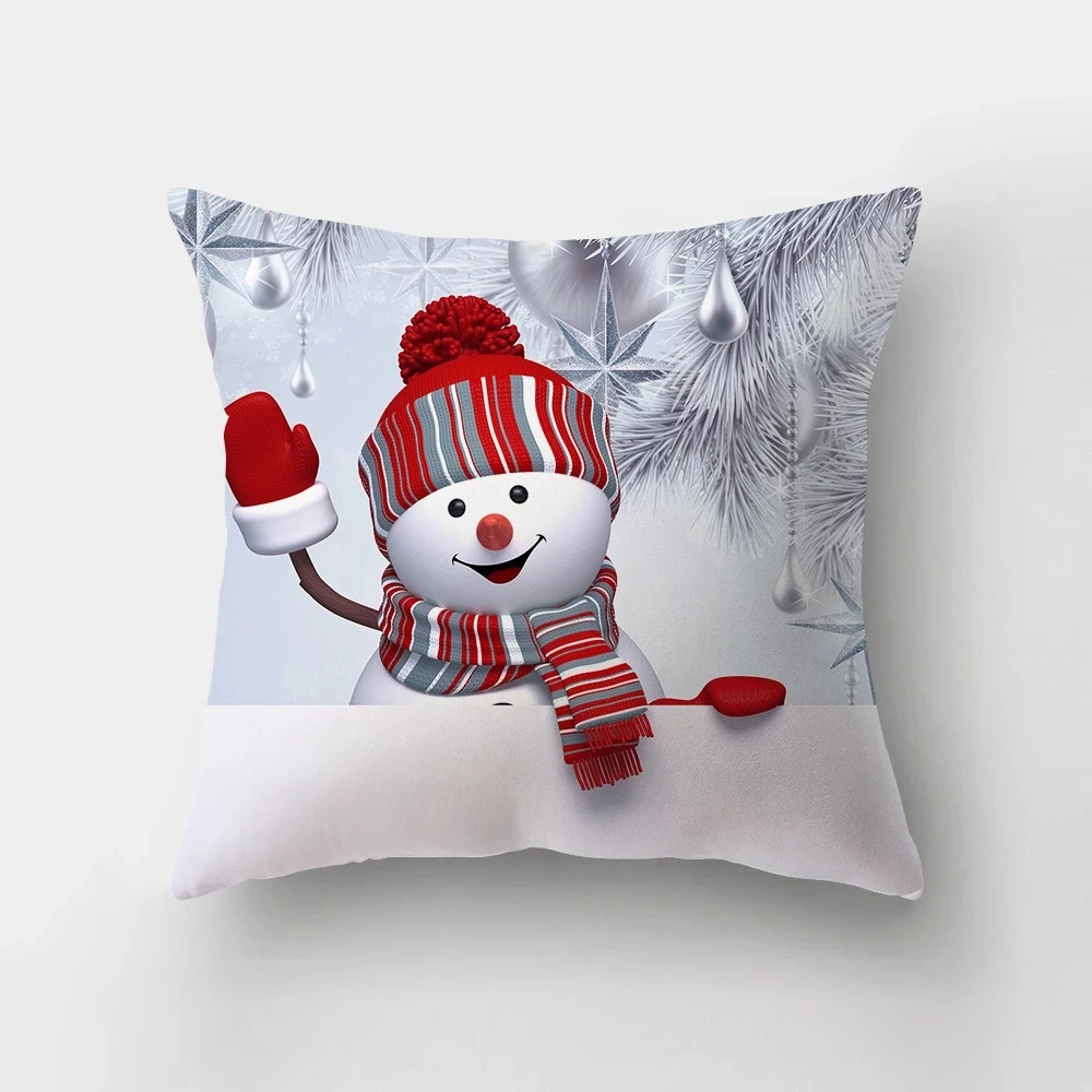 Housse de coussin de noël 45cm, décorations pour la maison, cadeaux de nouvel an