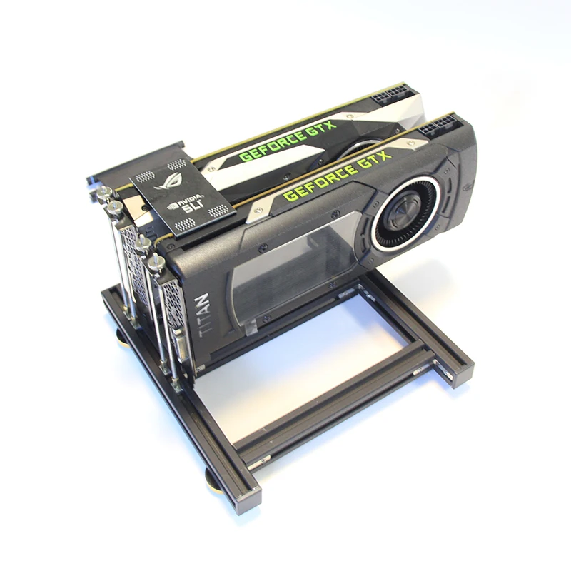 Soporte de tarjeta gráfica Dual, accesorios de refrigeración externa DIY, Base Can SLI, soporte para disipador de calor, perfil de aluminio PCIE X16