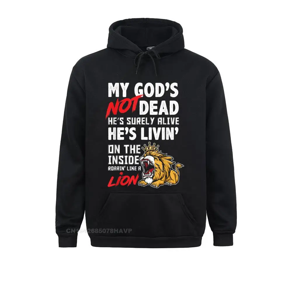 

My God Is Not Dead Lion Jesus Christ Christian Faith Hoodie Long Sleeve Hoodies Women's Sweatshirts Casual Hoods 2021 Fashion