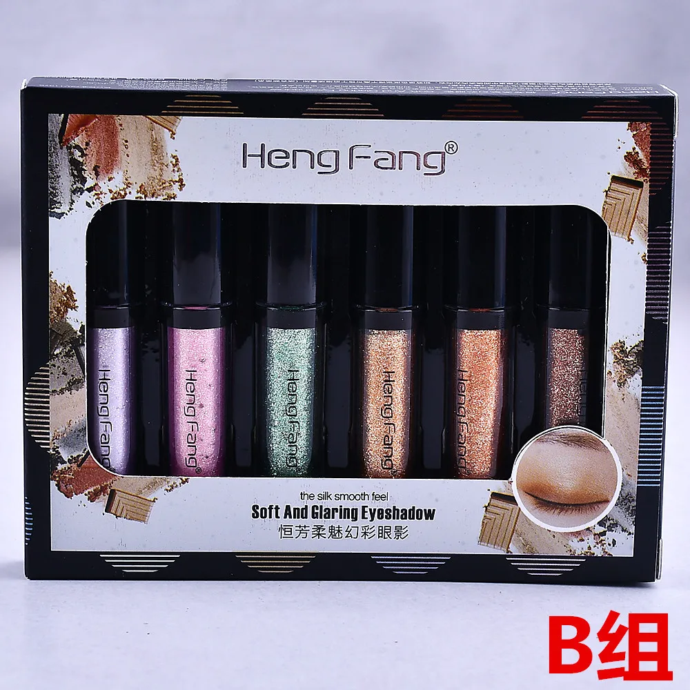 6pcs/lot Liquid Eyeshadow Diamond Shimmer Matte Earth Waterproof Long Lasting Pearl Eye Shadow Palette Eye MakeuCosmetic