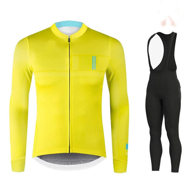 Maillot de cyclisme à manches longues pour hommes, ensemble de pantalons à bretelles, vêtements de vélo VTT, uniforme de vélo, vêtements d'automne, Espagne