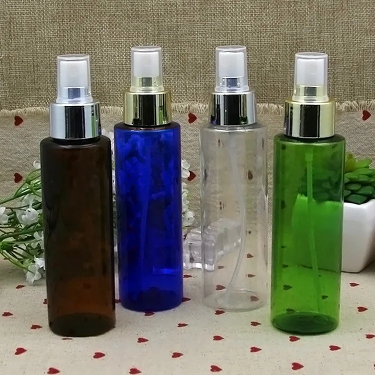 

Wholesale 100pcs Flat Shoulder Color Plastic Spray Water PET Bottle Container With Aluminium Lid Cap