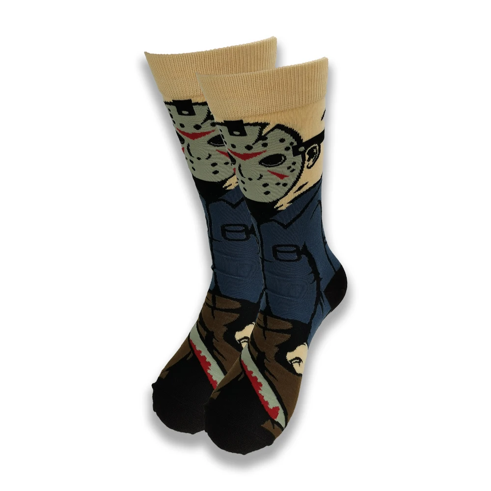 Street Style hiphop personalized Novelty horror sock men weird comic style men socks funny autumn winter cotton warm dress socks