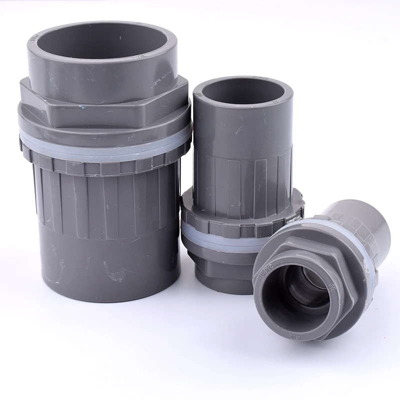 2-10pcs 20mm~50mm Grey PVC Pipe Fittings Aquarium Fish Tank Connector Overflow Thread Water Supply Accessories Joint