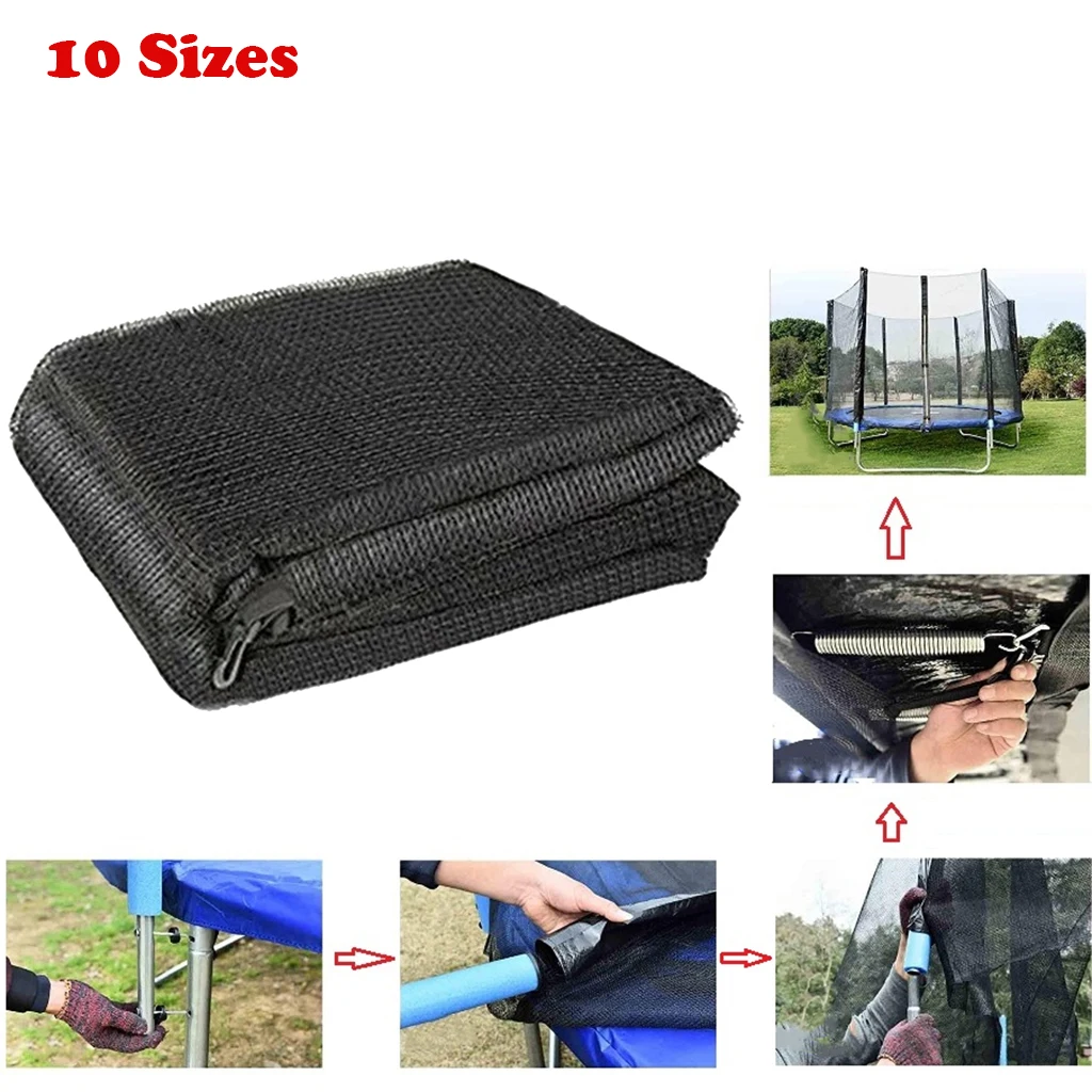 Kids Trampolines Safety Mesh Net Placement Netting 6ft/8ft/10ft-6pole 12/13/14ft Outdoor Exercise Home Toy Jumping Bed