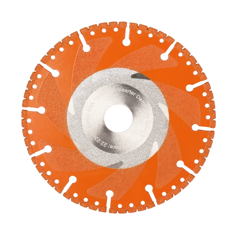 Vearter 115/125/150mm(4.5/5/6inch) Vacuum Brazed Diamond Saw Blade Multi-Purpose Demolition Cutting Wheel Disc Steel Metal Stone