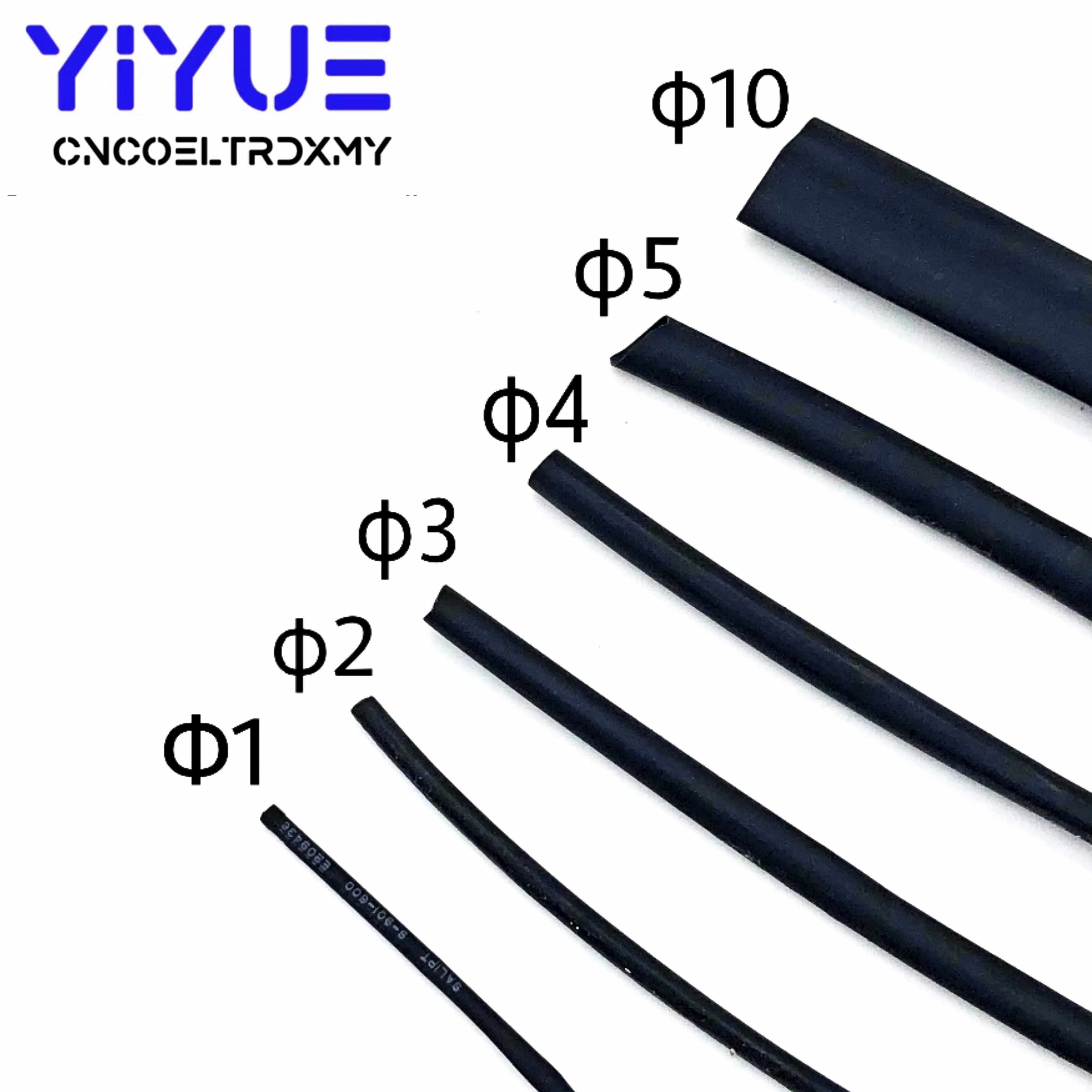 1M/lot Black Heat Shrink Tube 1mm 2mm 3mm 4mm 5mm 10mm Diameter Heatshrink Tubing Shrinkable Wrap Wire Cable Sleeve