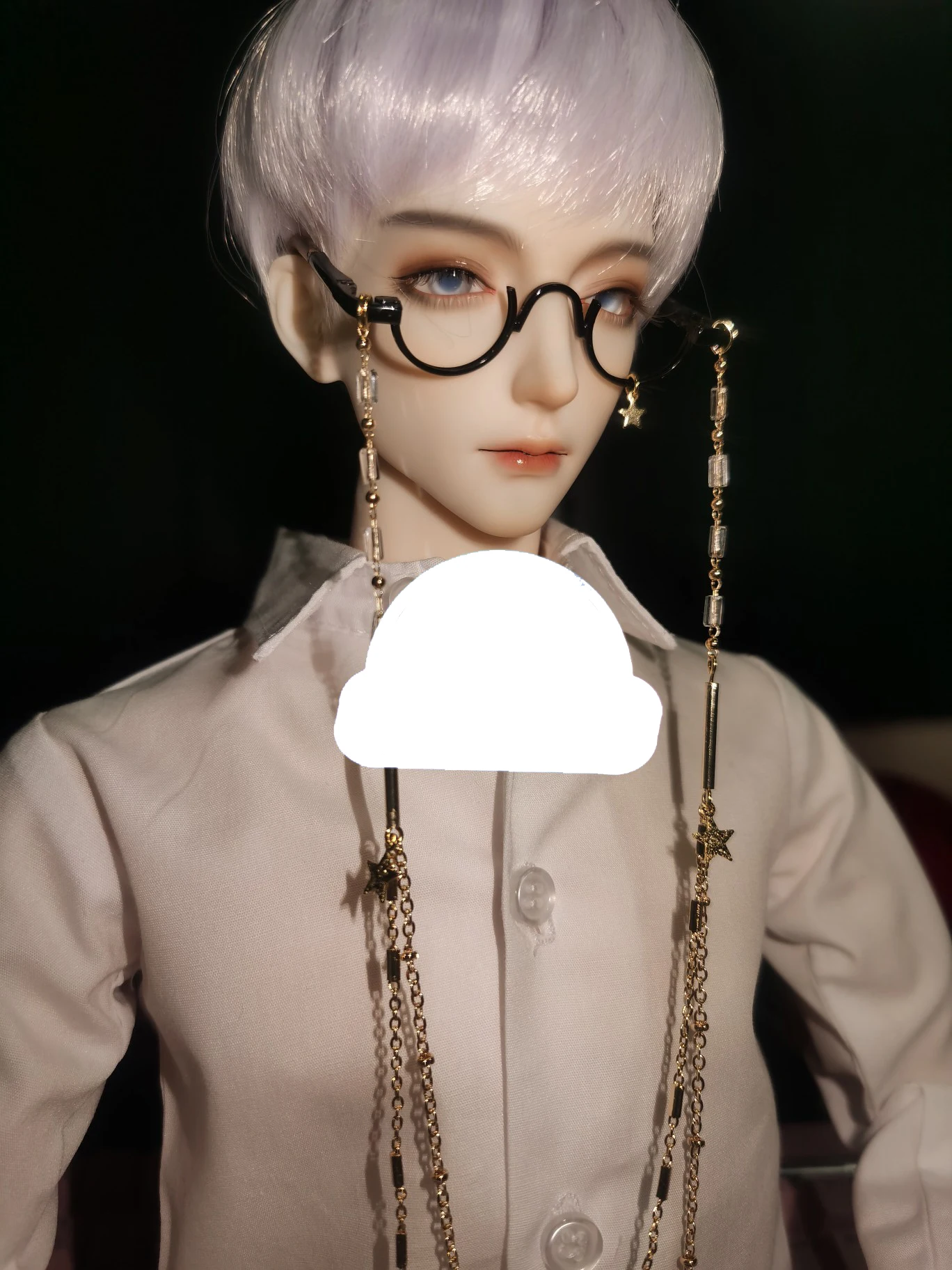 D03-P656 children toy BJD DD SD MSD    1/4 1/6 1/3 doll\'s Photo props Accessoriess gold Half-rim glasses 1pcs