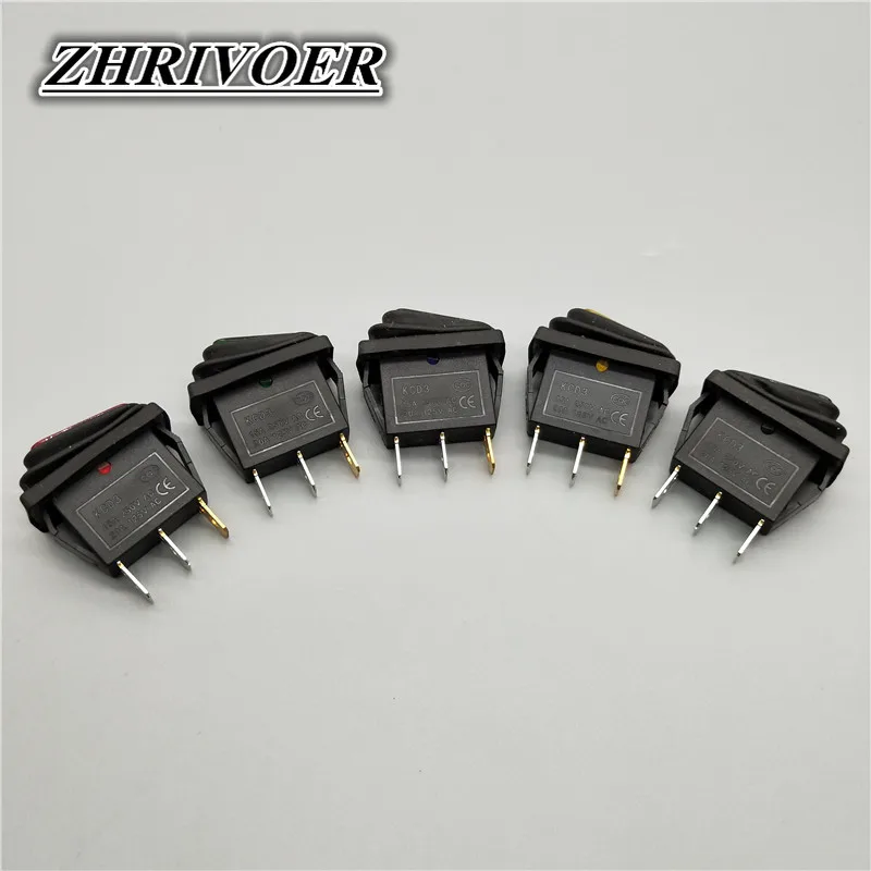 12V/220V LED Light KCD3 On Off Rectangle Long Rocker Switch Waterproof IP67 Cover Car Dash 3PIN/2Pin