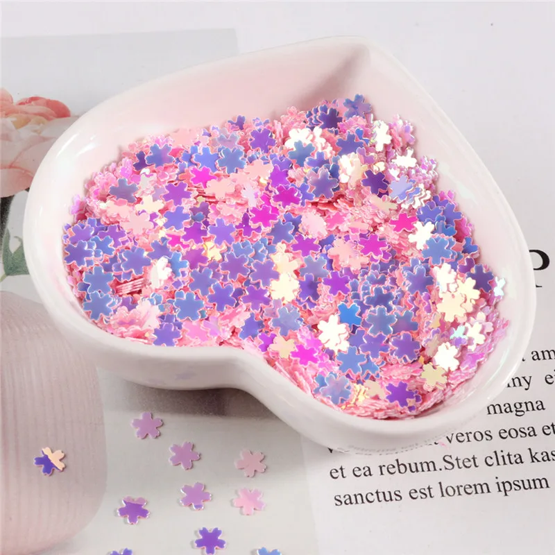 10g Pink Sakura Glitter Sequins Confetti DIY Craft Stuff 5mm Sweet Blue Cherry Blossom UV Resin Decor Jewelry Filling Paillettes