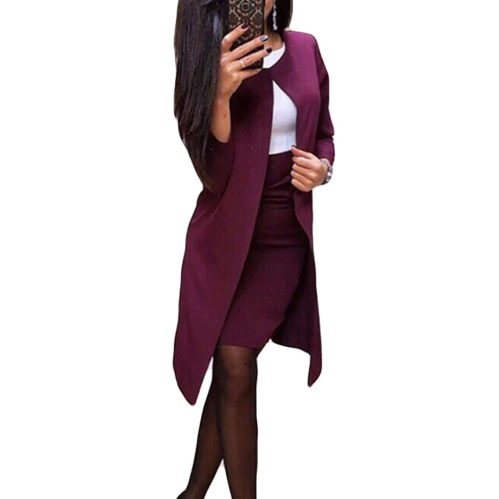 2Pcs Women\'s suit Blazer Jacket Bodycon Mini Skirt Suit Long Suit with skirt Bodycon Mini Skirt Suit Lady Костюмы с юбкой 2021