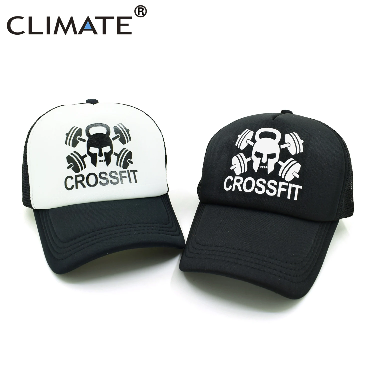 CLIMATE GYM Cross Cap Man Spartacus Sparta Trucker Cap Kettle-bell Fitness Cap Hercules Body Building Muscle Caps Hat