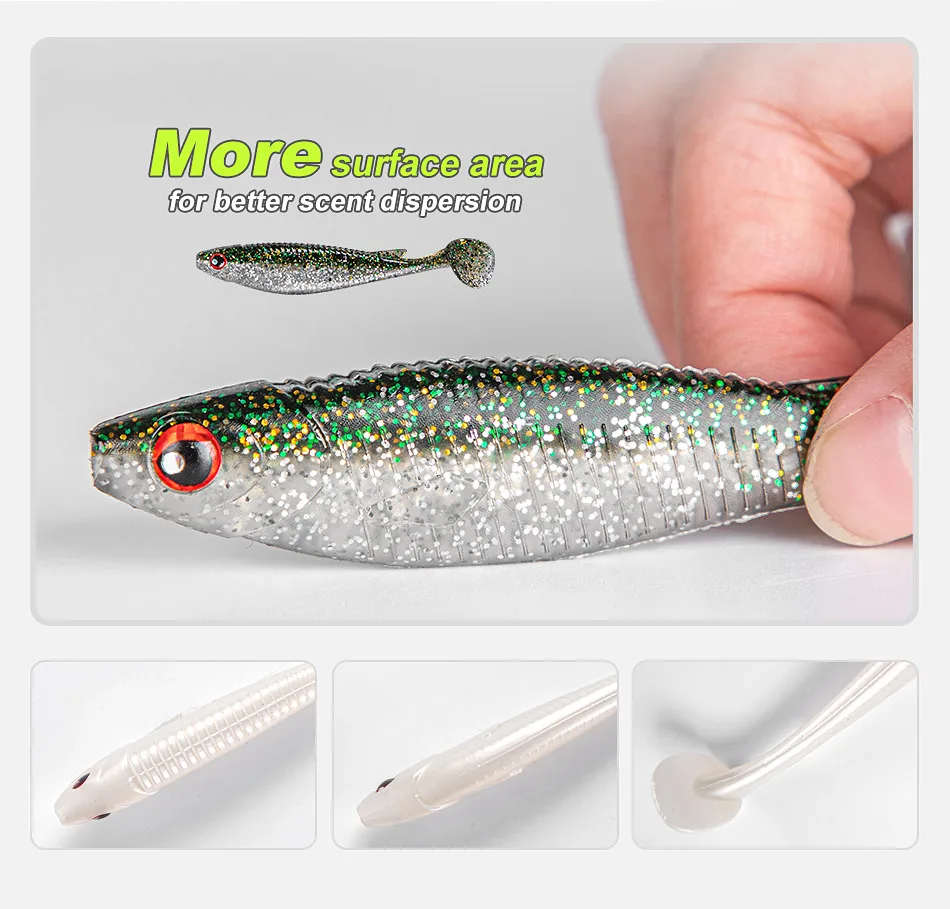 NOEBY 10 cm 8 g 11,5 cm 13,6 g Weicher Köder Silikon Köder Jigging Wobbler Paddle Tail Drive Shad Künstliche Swimbait Pike Leurre Souple – Detail 6