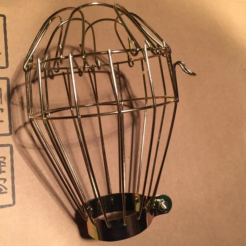 Vintage Lamp Cover E27 Bulb Guard Clamp On Metal None Cage Retro Trouble Light Industrial Pendant Lights Shades Lantern