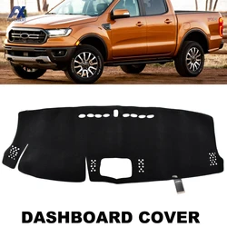 Alfombra de cubierta de salpicadero, cubierta de salpicadero para Ford Ranger Wildtrak Raptor T6 2016 2017 2018 2019 2020