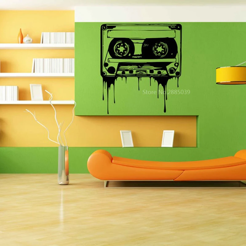 Retro Magnetic Compact Audio Cassette Decor Living Room Bedroom Home Decal Removable Vinyl Wall Sticker Mural BD348