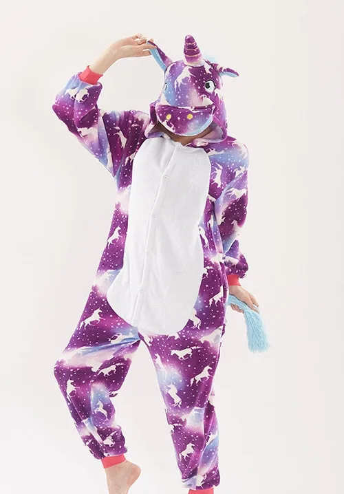 New Pegasus Onesie Dropshipping Animal Kigurumi Unicorn Pajamas Onesies Adult Unisex Women Hooded Sleepwear Adult Winter Flannel