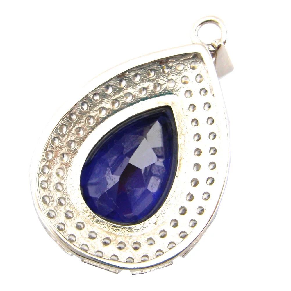 Silver pendant tanzanite necklaces natural stone jewelry