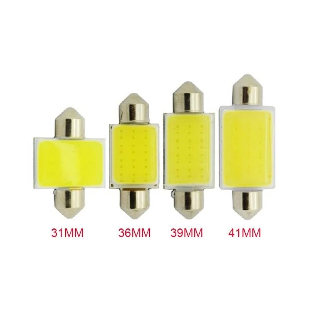 

4 Pcs Car COB Light 12V Interior Car LED Bulbs Lamp Interior Dome Reading License Plate Lights 31/36/39/41mm COB Light