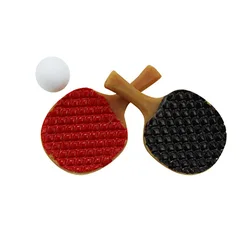 1/12 Dollhouse Miniature Accessories Mini Table Tennis Racket with Ball Simulation Ping-pong Model for Doll House Decoration