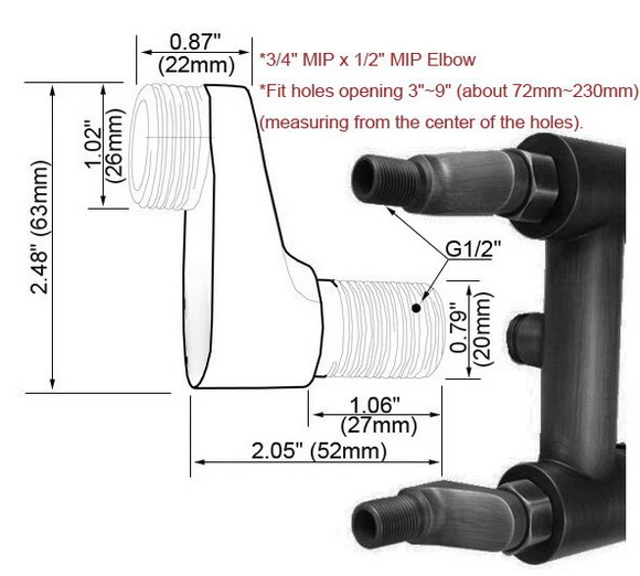 Polished Chrome Bathroom Accessories Shower Faucet Claw Foot Adjustable Adapter Curved Feet Wall Mounted Width Swing Arms Nba142