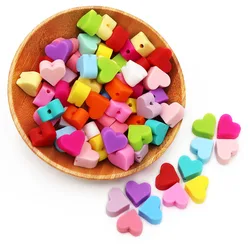 Joepada 10Pc Love Heart Shape Teething Pacifier Dummy ทำ Teethe ซิลิโคนลูกปัด Teething Teether อุปกรณ์เสริมเกรดอาหาร Pearl