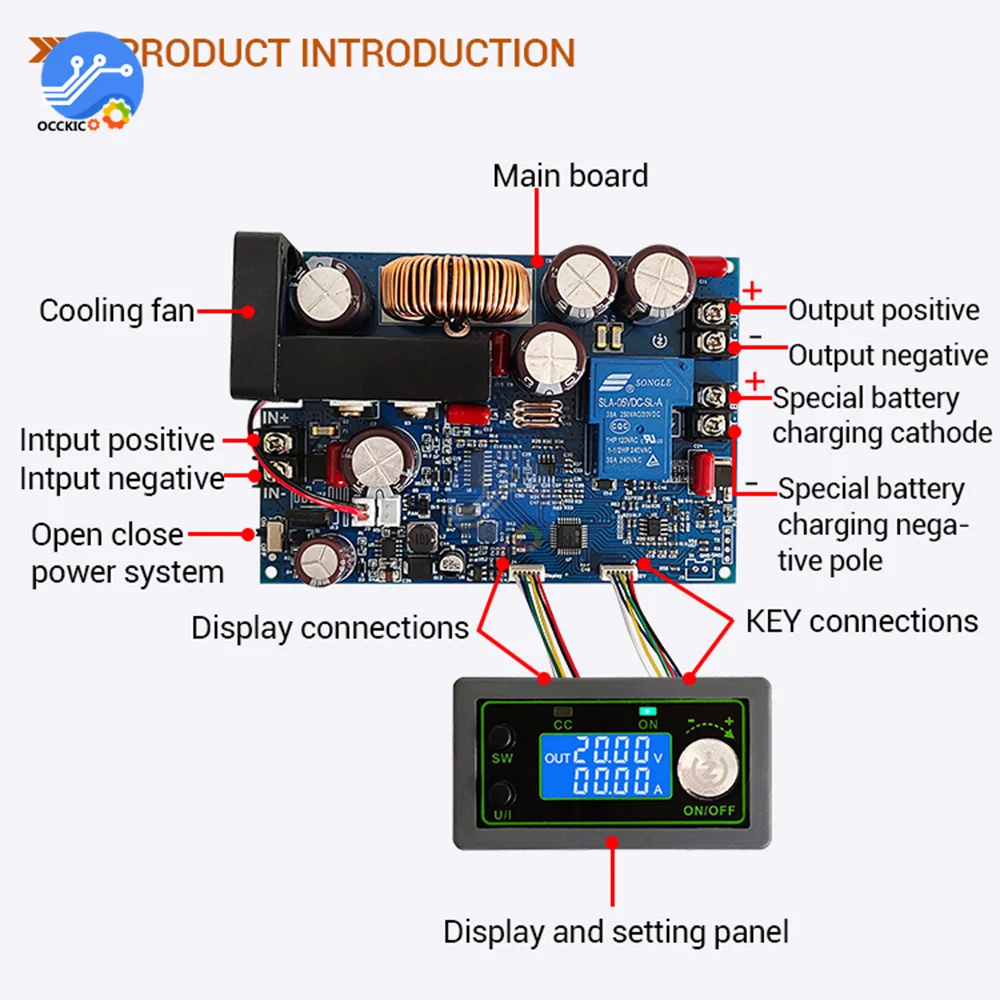 고전압 고전력 DC 스텝 다운 정전압 정전류 MPPT 태양 전지 충전 전원 공급 장치, WZ10020L