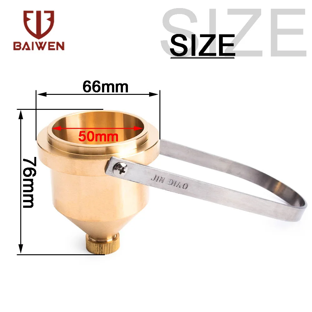 1pc Paint Viscosity Test Cup Viscometer Flow Cup Mixing Thinning Tool #2 & #4 Measuring Tool Golden sliver